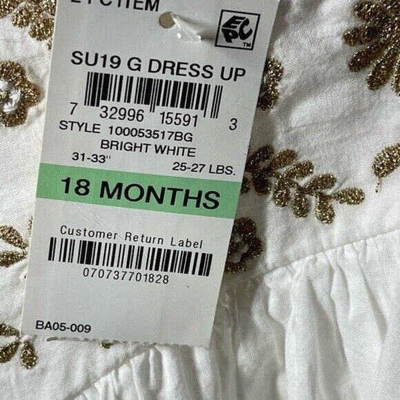 First Impressions Baby Toddler Girls White and Gold Goddess Dress 18 months - Picture 6 of 7